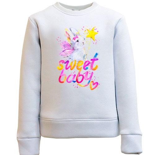 Детский свитшот Sweet baby с зайчиком