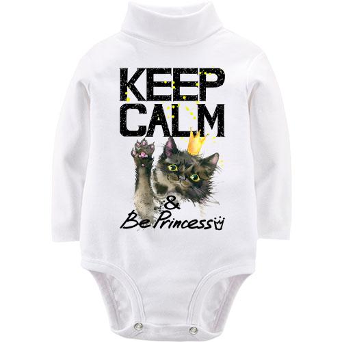 Детский боди LSL с котенком Keep calm and be princess