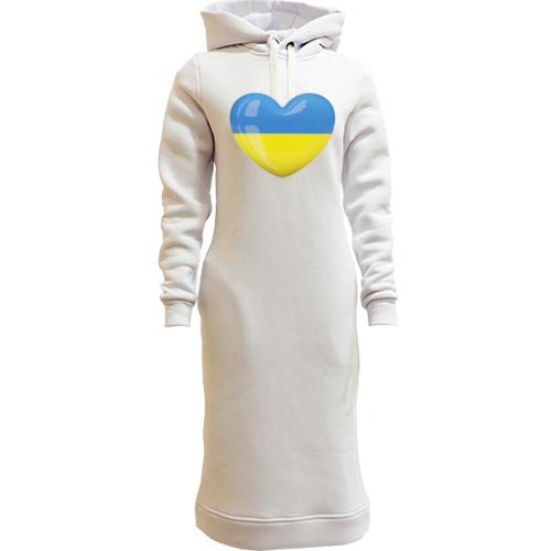 Женская толстовка-платье Люблю Украину