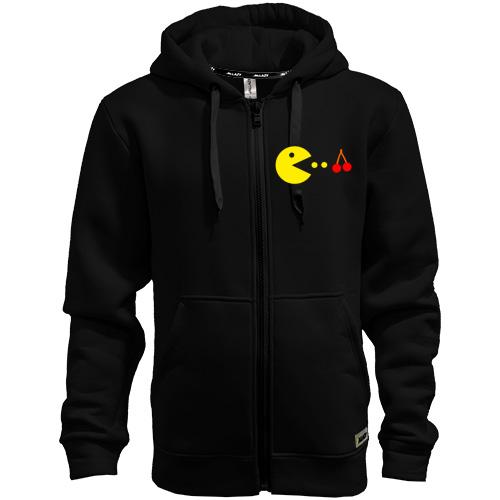 Чоловіча толстовка на блискавці Pacman з вишнею