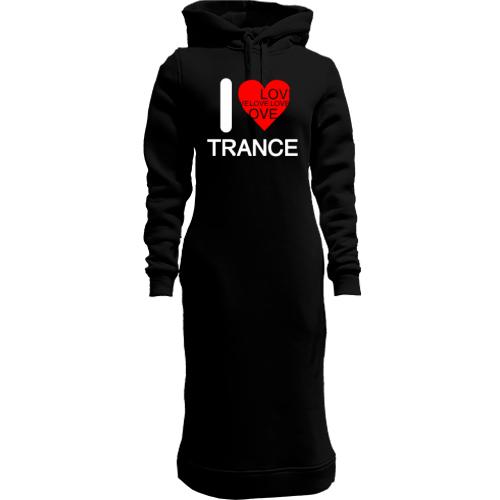 Женская толстовка-платье I Love Trance