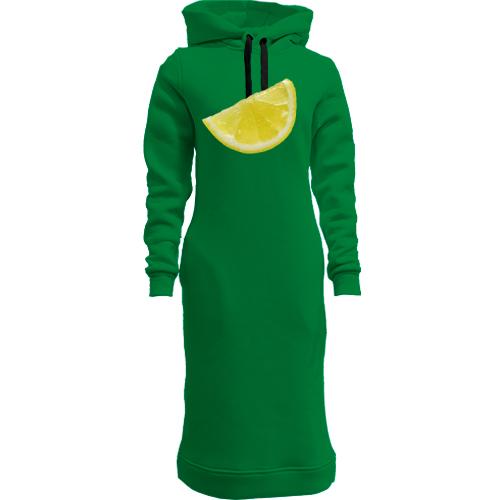 Женская толстовка-платье Долька лимона