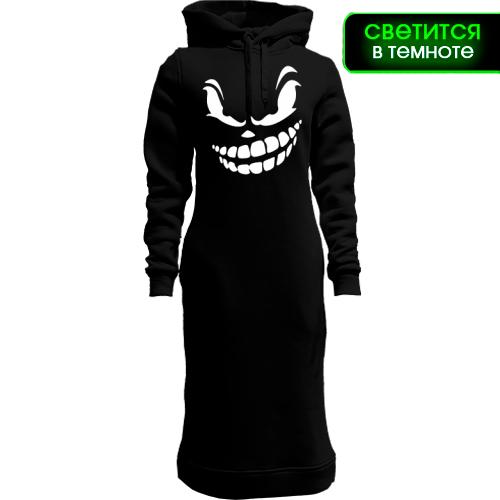 Женская толстовка-платье Angry smile (Helloween style)