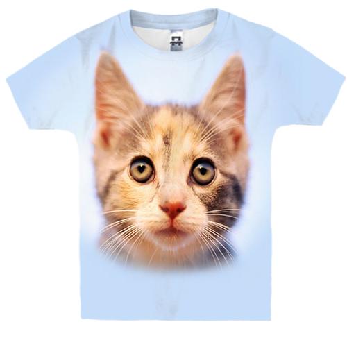 Детская 3D футболка с котенком на фоне неба