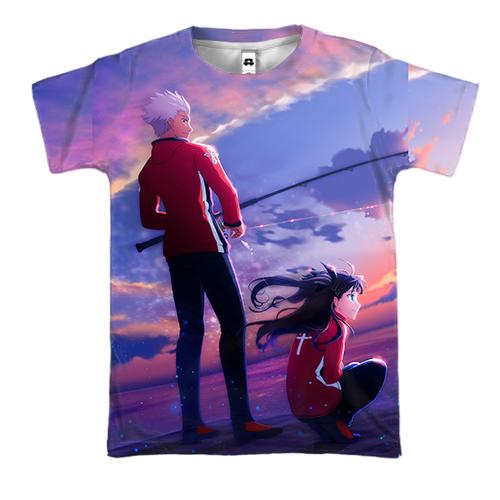 3D футболка Anime girl and boy.