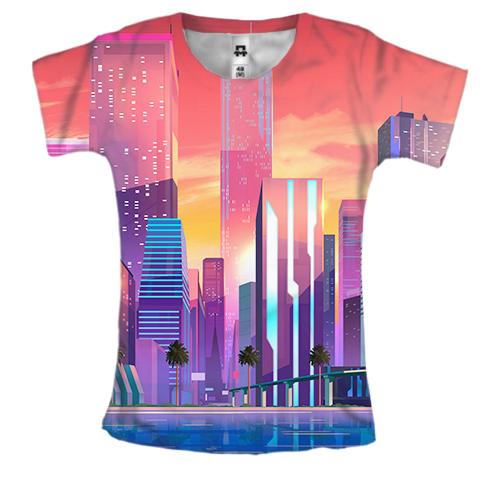 Женская 3D футболка Luxury city
