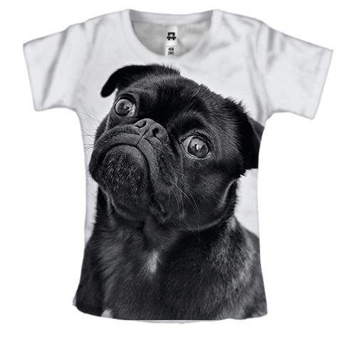 Женская 3D футболка Черный пес