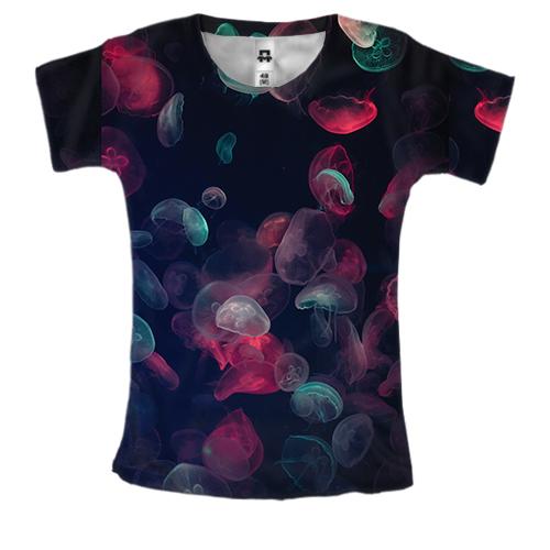 Женская 3D футболка Медузы 9