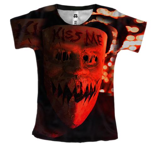 Женская 3D футболка Kiss me