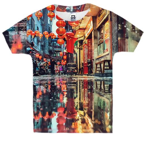 Дитяча 3D футболка Китайське місто, ліхтарі