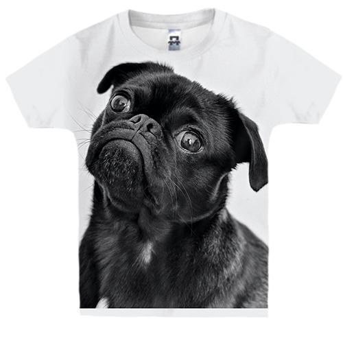Детская 3D футболка Черный пес