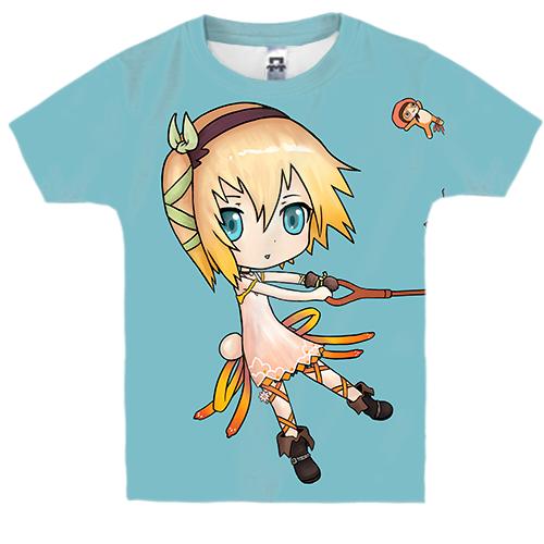 Детская 3D футболка Anime girl . Umbrella