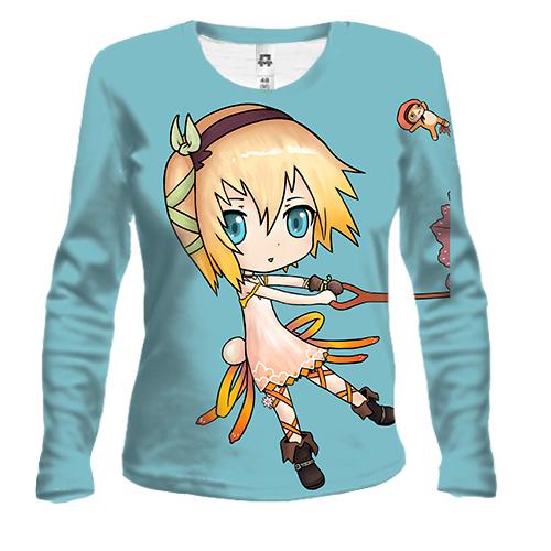 Женский 3D лонгслив Anime girl . Umbrella