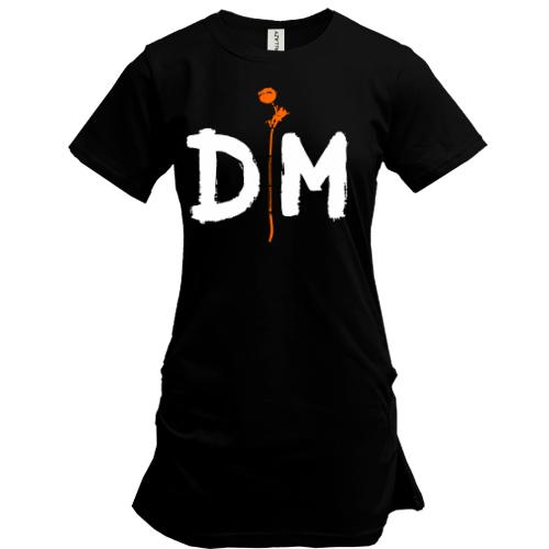 Подовжена футболка Depeche Mode orange rose