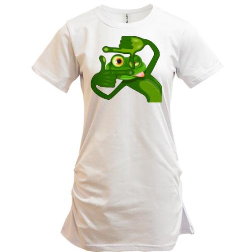 Подовжена футболка жаба-фотограф