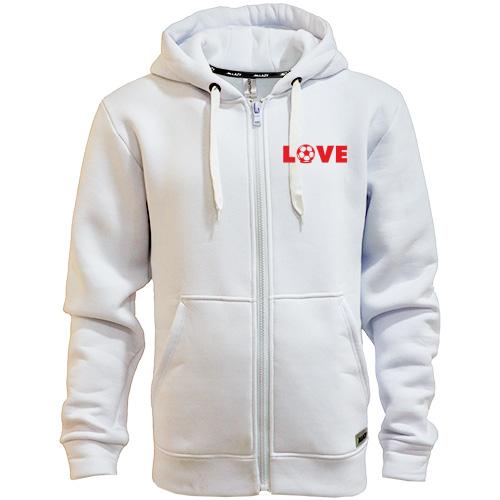 Чоловіча толстовка на блискавці  Love футбол