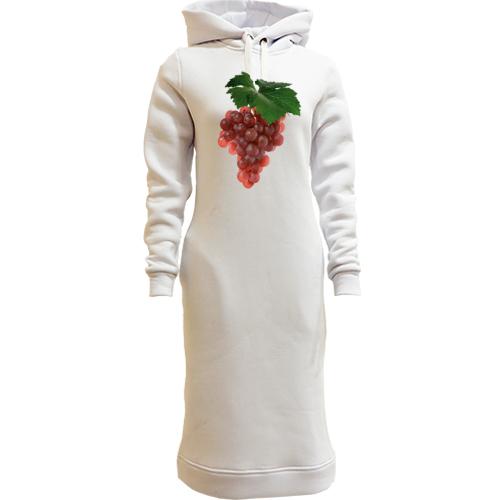 Женская толстовка-платье с гроздью винограда