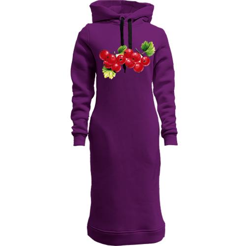 Женская толстовка-платье с гроздью смородины
