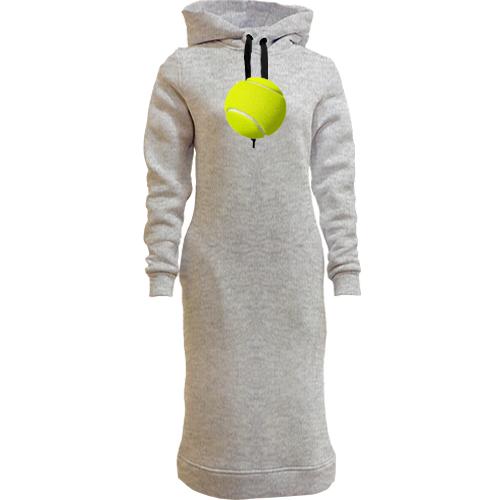 Женская толстовка-платье с  зеленым теннисным мячом