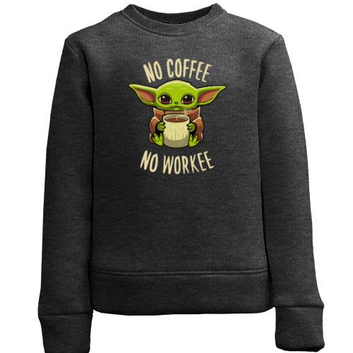 Дитячий світшот Baby Yoda No coffee No work