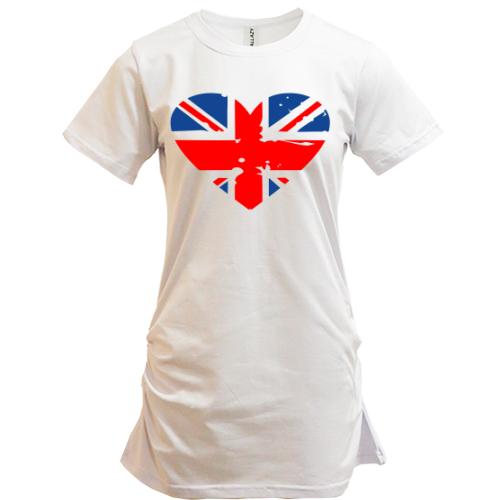 Подовжена футболка Люблю Британію