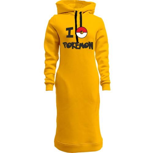 Жіноча толстовка-плаття I love Pokemon