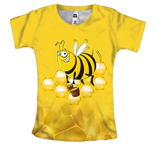 Женская 3D футболка с пчелой