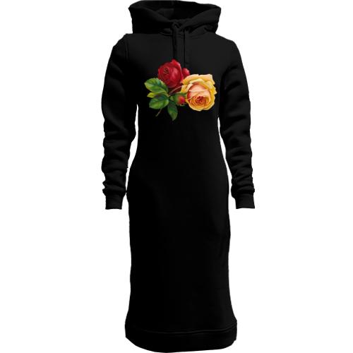 Жіноча толстовка-плаття з трояндами (3)