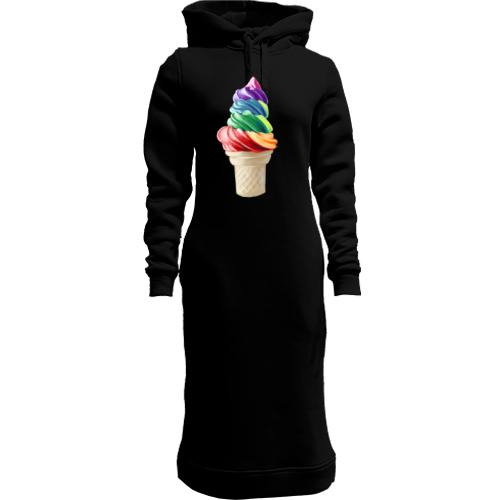 Женская толстовка-платье Gourmet ice-cream