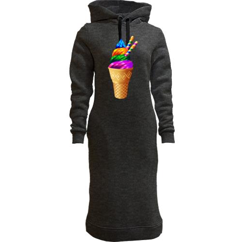 Жіноча толстовка-плаття Rainbow Ice Cream