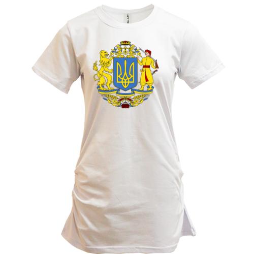 Подовжена футболка з великим гербом України