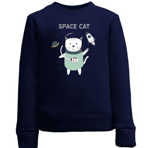 Детский свитшот с космическим котом