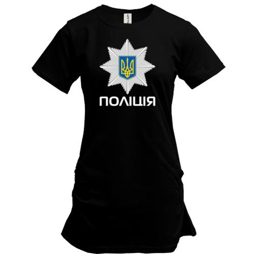 Удлиненная футболка с лого национальной полиции (2)
