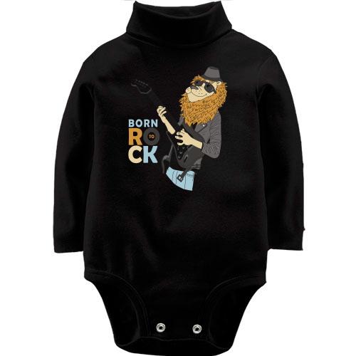 Детский боди LSL Born to Rock Лев с гитарой