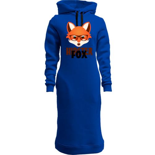 Женская толстовка-платье с лисицей Hipster Fox