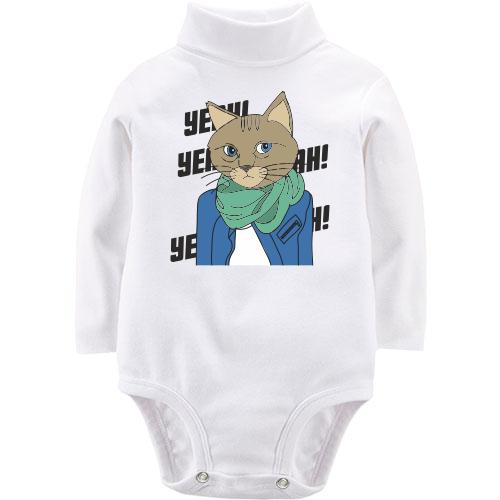 Детский боди LSL с котом в шарфе (Yeah)
