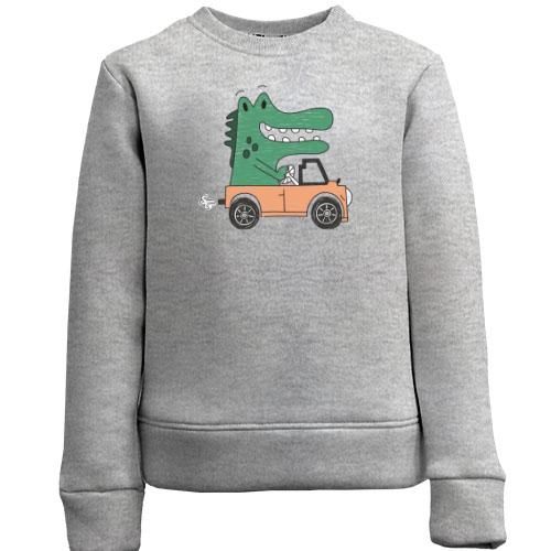 Детский свитшот Crocodile in the car