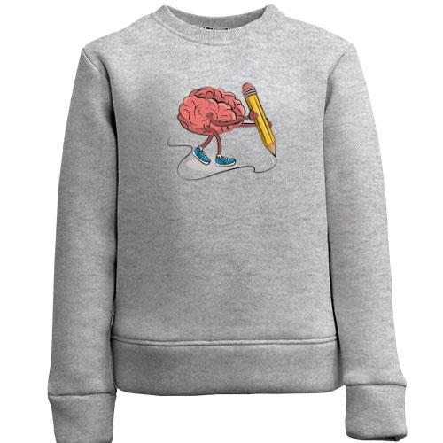 Детский свитшот Мозг с карандашом.