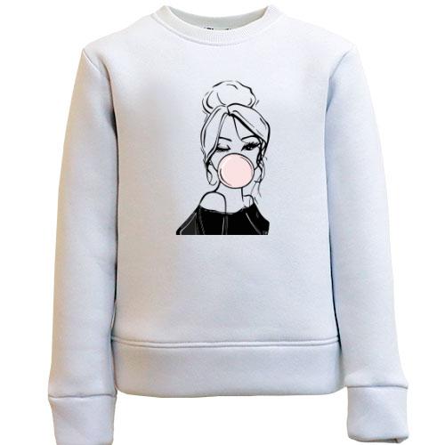 Дитячий світшот Girl with babble gum art