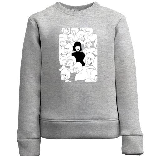 Детский свитшот Black and white art girls