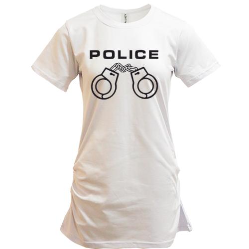 Подовжена футболка POLICE з наручниками