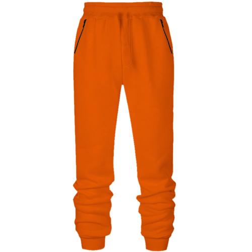 Мужские оранжевые штаны на флисе 