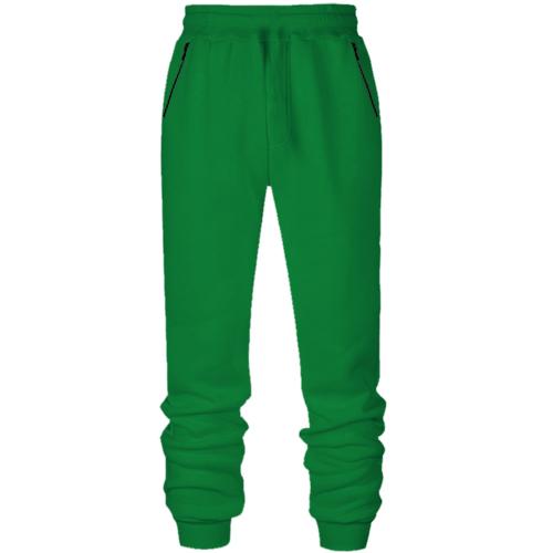 Мужские зеленые штаны на флисе 