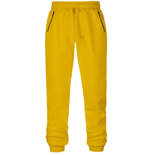 Женские желтые штаны на флисе 