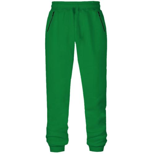 Женские зеленые штаны на флисе 