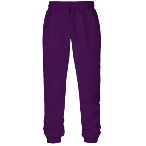 Женские фиолетовые штаны на флисе 