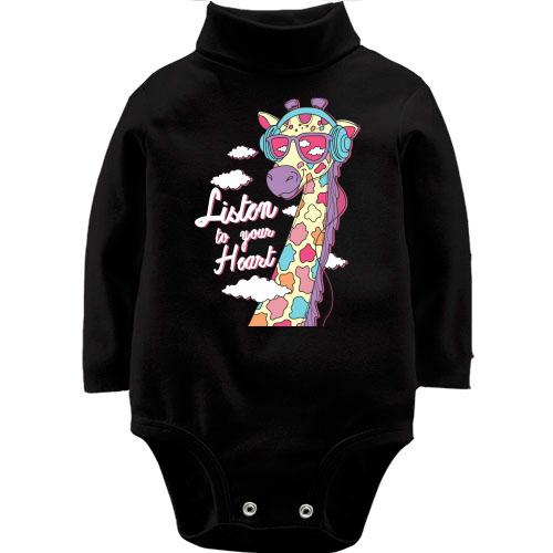 Дитяче боді LSL Listen to your heart Giraffe