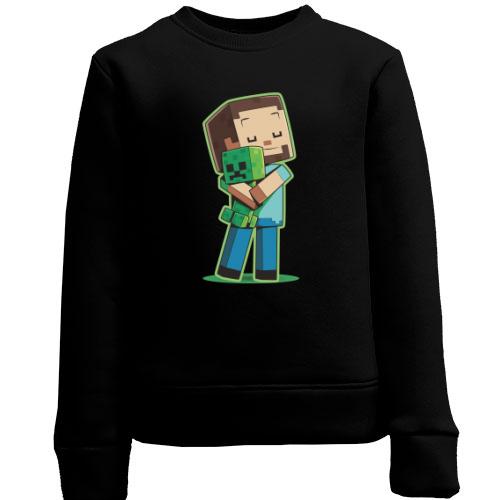 Детский свитшот Minecraft Boy with green doll