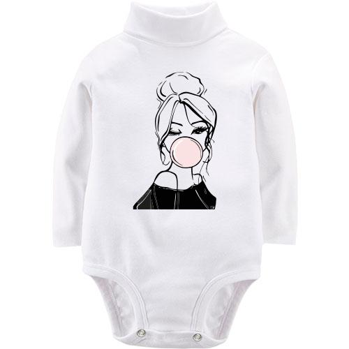 Детское боди LSL Girl with babble gum art