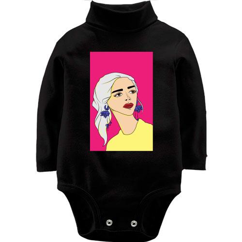 Детское боди LSL Blonde on pink background